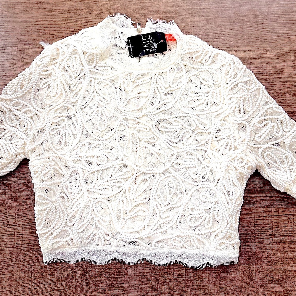 NWT! Agaci Crochet Crop Top